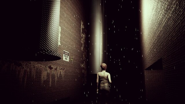 alone in dark alley