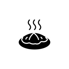 pie icon designed in solid black style and glyph style in food and drink icon category