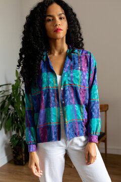 Model with fashion vintage clothes