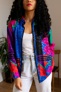 Woman with jazzy vintage fashion