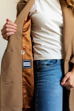 Female with vintage coat