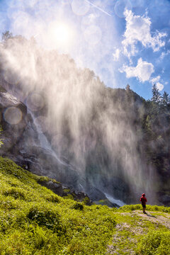 Italy,Trentino, Genova Valley, Lares waterfall