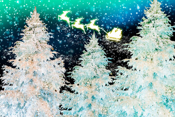 クリスマスツリーとサンタクロース