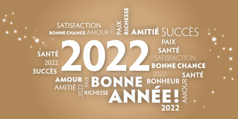 Carte de voeux – bonne année 2022 - doré