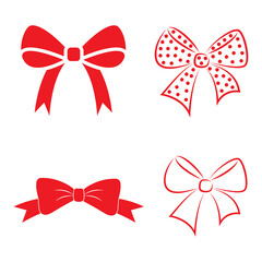 set of red bow