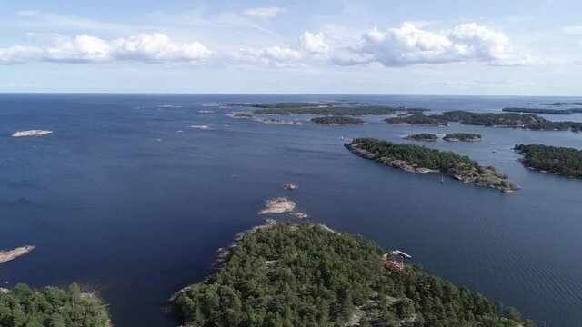 Swedish landscape by drone in summer 