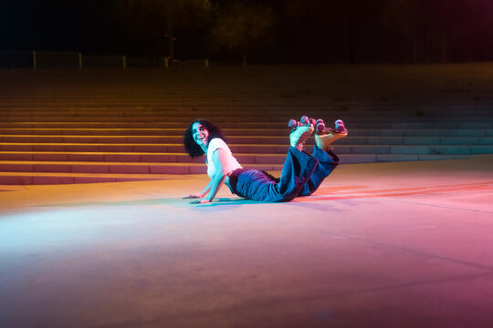 Smiling roller skater after an accident