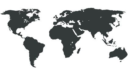 World map.  Silhouette map	