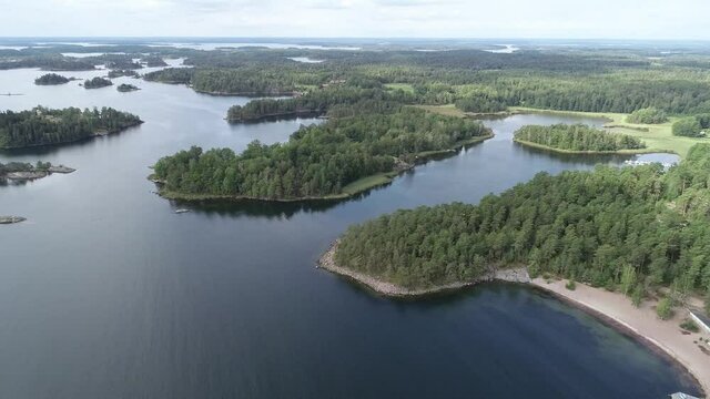 Swedish landscape by drone in summer 