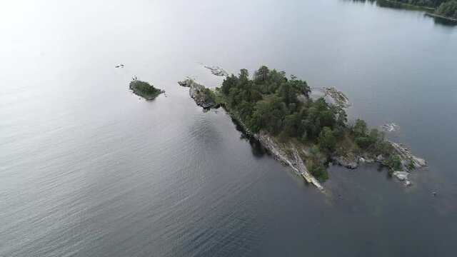 Swedish landscape by drone in summer 
