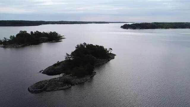Swedish landscape by drone in summer 