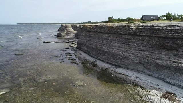 Swedish landscape by drone in summer 
