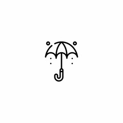 Umbrella rain Outline Icon, Logo, and illustration