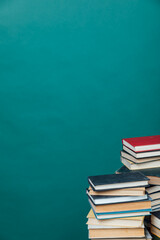 lots of educational books to read in the green background library