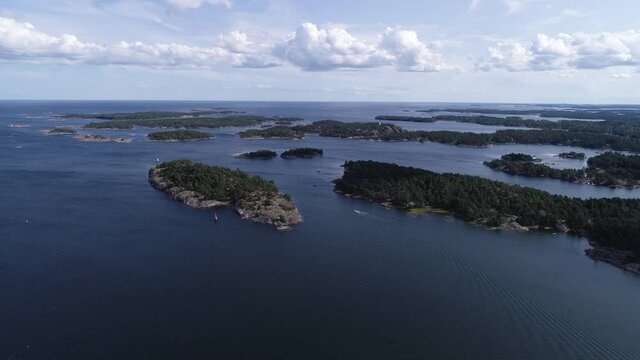 Swedish landscape by drone in summer 