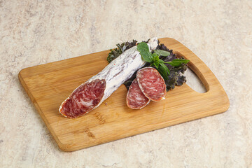 Spanish pork fuet dry sausage