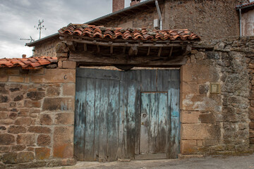 Gate in a typical rural street in the interior of Cantabria.