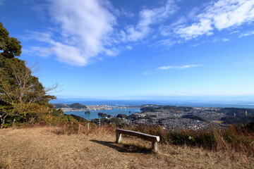 鷲尾山山頂　眺望　秋の終わり　（高知県　高知市）