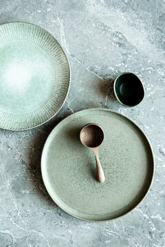 Pale green tableware ceramics