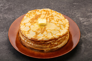 Stack of Russian traditonal pancakes