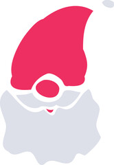 simple christmas gnome in red hat vector