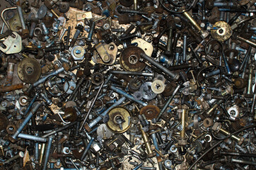 Lots of dirty bolts and screws	