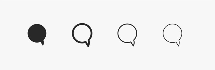 Chat and Speech Bubble Icons Set on White Background. Vector