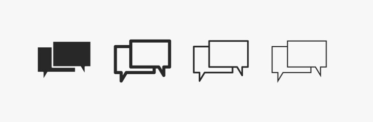 SMS empty speech bubble for messagingan chating. UI design element icon set. Flat vector dialog symbol