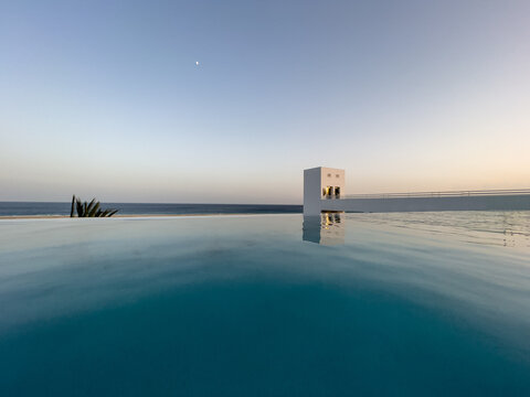 infinity pool and sea background