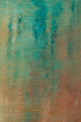 abstract creative background: multicolored blurred spots of colored primer when toning the canvas, temporary object.