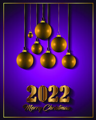 2022 Merry Christmas background for your seasonal invitations, festival posters, greetings cards. 