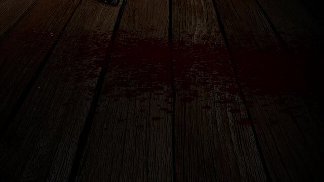Horror Bloody Trap Door With Terrifying Eyes