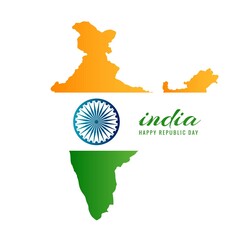 Republic of India Map made by Indian Flag design vector