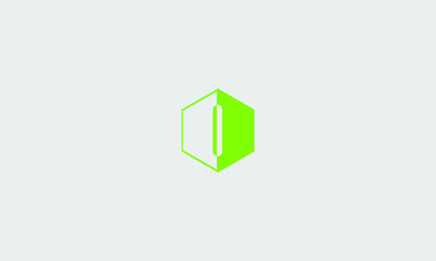 Uppercase polygon banner letter I logo Vector illustration