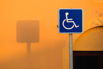 Handicapped traffic sign.