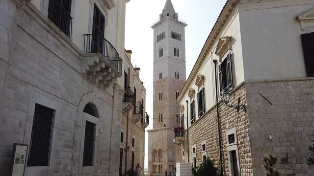 Aerial view, Cathedral of San Nicola Pellegrino, Sea Cathedral of Trani, Puglia, Southern Italy, Italy
