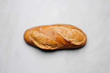 Top view of isolated wheat bread