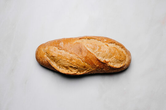 Top view of isolated wheat bread