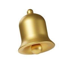 Golden Bell 3D icon. 3D illustration.