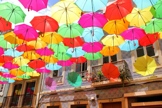 Umbrella Sky Project in Agueda, Aveiro district Portugal