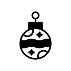 Christmas ball solid style Icon for web and mobile application. Vector illustration on a white background