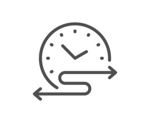 Time schedule line icon. Transport timetable sign. Task time management symbol. Quality design element. Linear style time schedule icon. Editable stroke. Vector