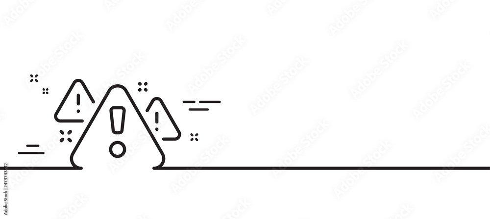 Aufkleber warning line icon. attention triangle sign. caution alert symbol. minimal line illustration backgrou