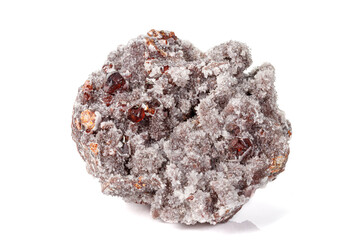 Macro stone mineral quartz Sphalerite on a white background