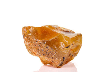 Macro stone Hyalite mineral opal on a white background