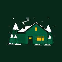 Fototapeta premium christmas night home vector