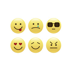 Set of smile icons. emoji. emoticons	