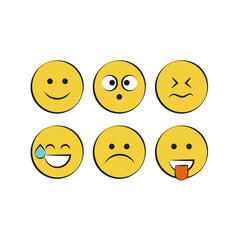 Fototapeta premium Set of smile icons. emoji. emoticons 