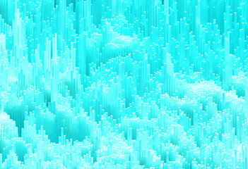 3D landscape. Blue abstract data visualization concept.