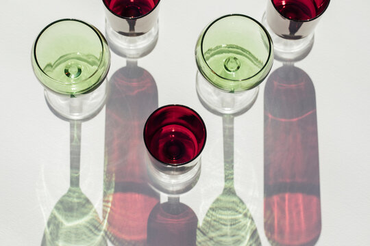 Colourful crystal glasses